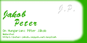jakob peter business card